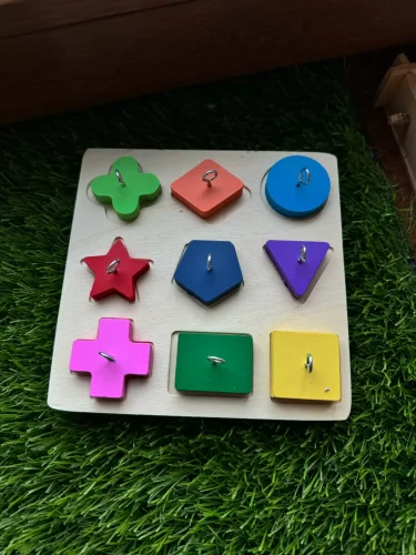 9 Grid Parrot IQ Training Toy - Colorful Wooden Blocks for Safe, Tasteless Pet Education photo review