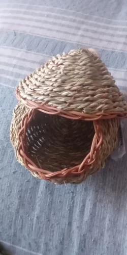 Hand-Woven Grass Bird Nest - Small Parrot & Canary Outdoor Hanging Hut photo review