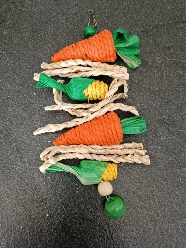 Parrot Chew Toy - Handwoven Carrot Corn Vine Ball for Birds & Small Animals photo review