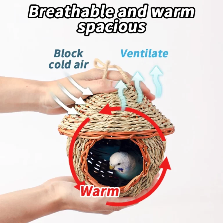 Hand-Woven Grass Bird Nest - Small Parrot & Canary Outdoor Hanging Hut photo review