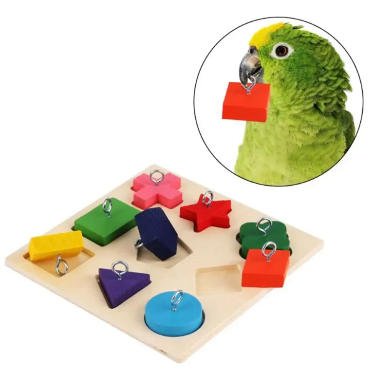 9 Grid Parrot IQ Training Toy - Colorful Wooden Blocks for Safe, Tasteless Pet Education photo review