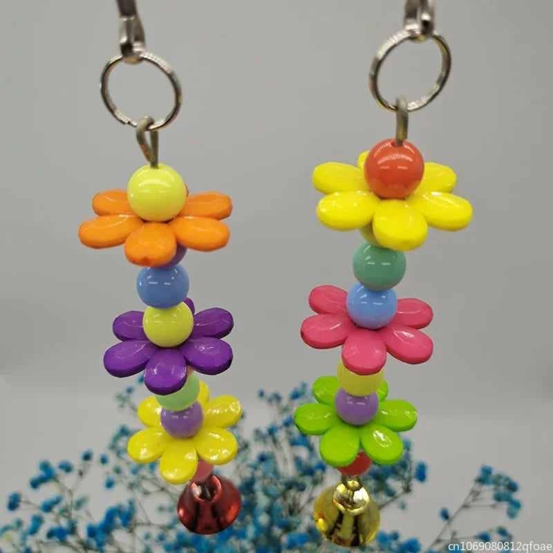Parrot Swing Toy - Reliable Chewable Bridge with Wooden Beads for Birds