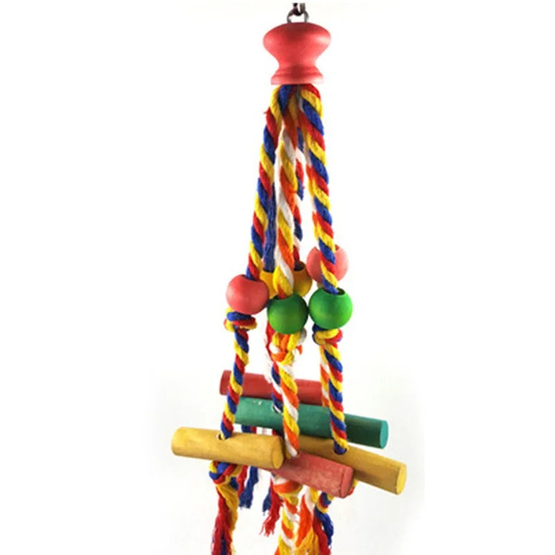 Parrot Chew Toy - Cotton Rope Bite Bridge for Birds Cage Activity