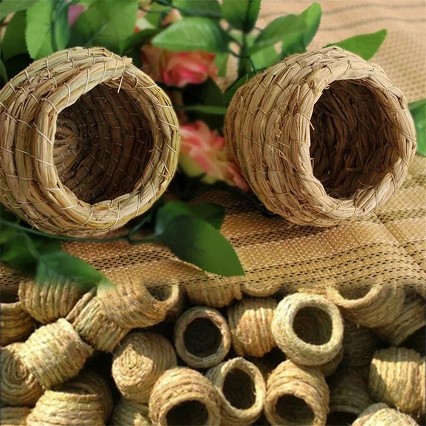 天然手工稻草鳥巢－鸚鵡、鴿子的舒適住所，庭院裝飾