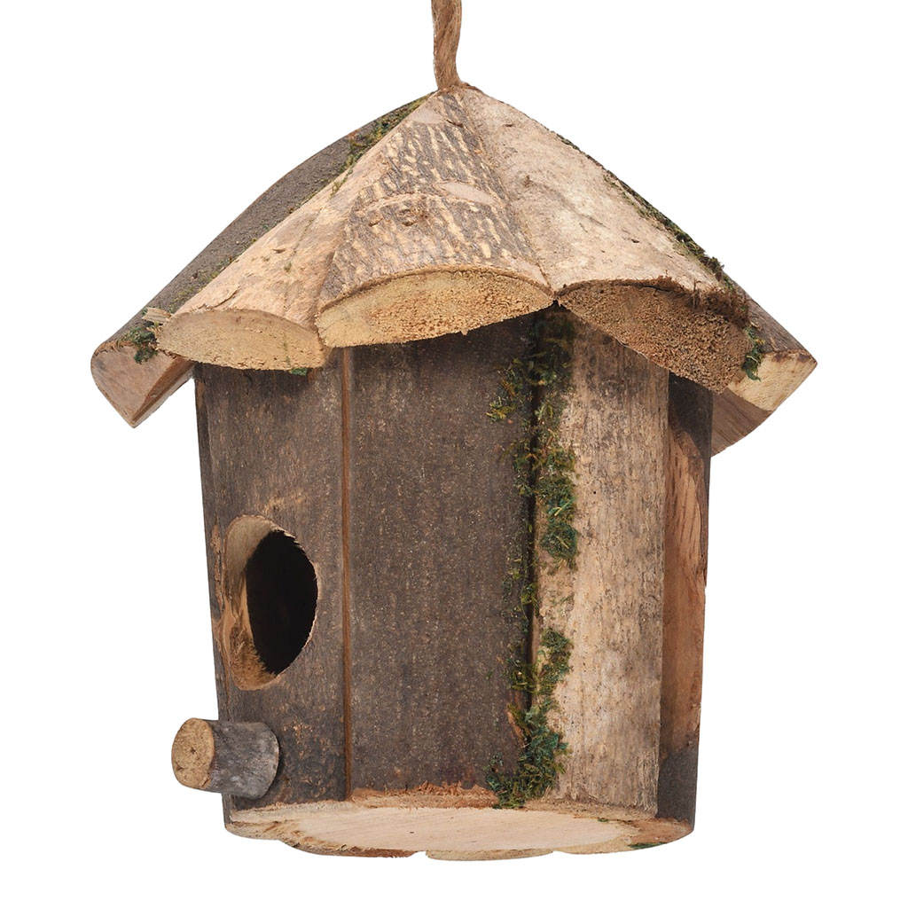 Outside Wooden Bird Nest Natural Decor Bird Hut Hummingbird House for Window