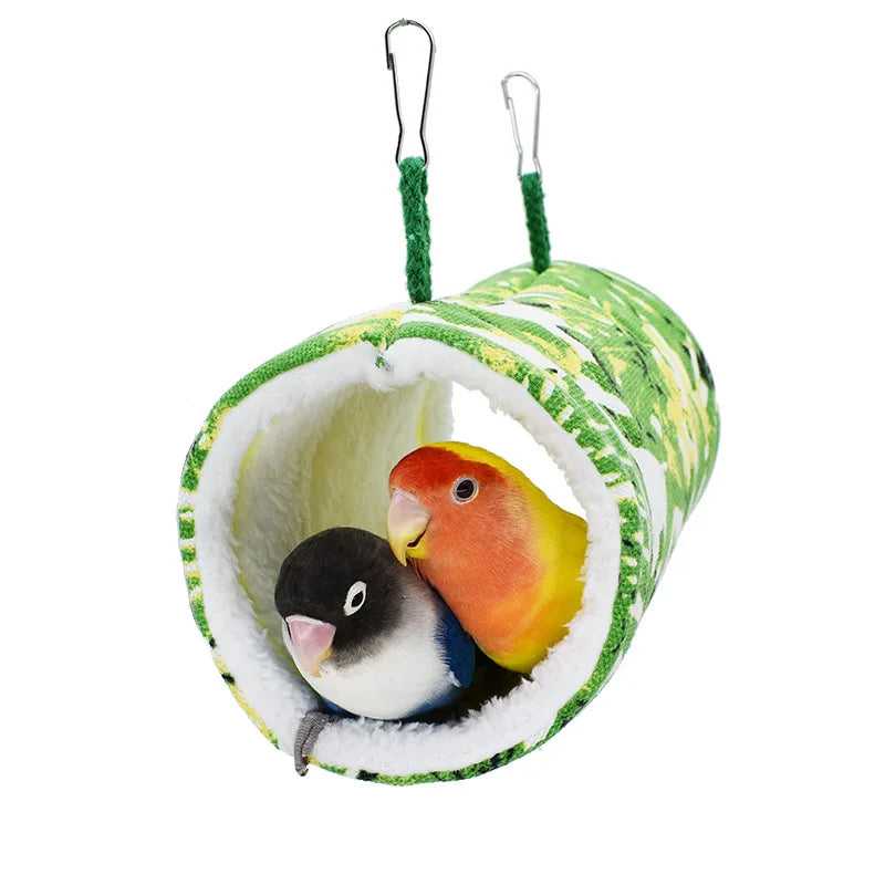 Winter Bird Hammock - Warm Plush Nest Tent, Hideout for Parrot & Small Pet