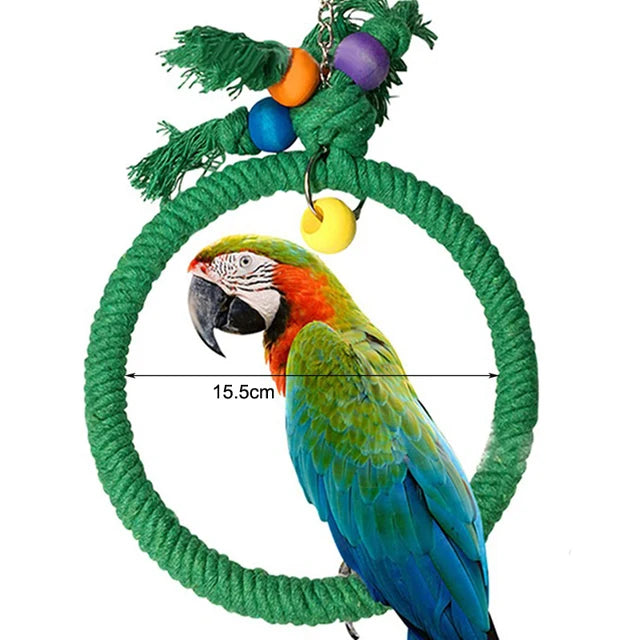 Parrot Chew Toy - Cotton Rope Bite Bridge for Birds Cage Activity