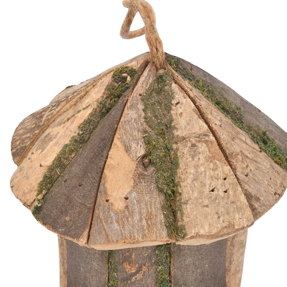 Hummingbird House - Wooden, Hanging Bird Nest Box, Outdoor Garden Decor