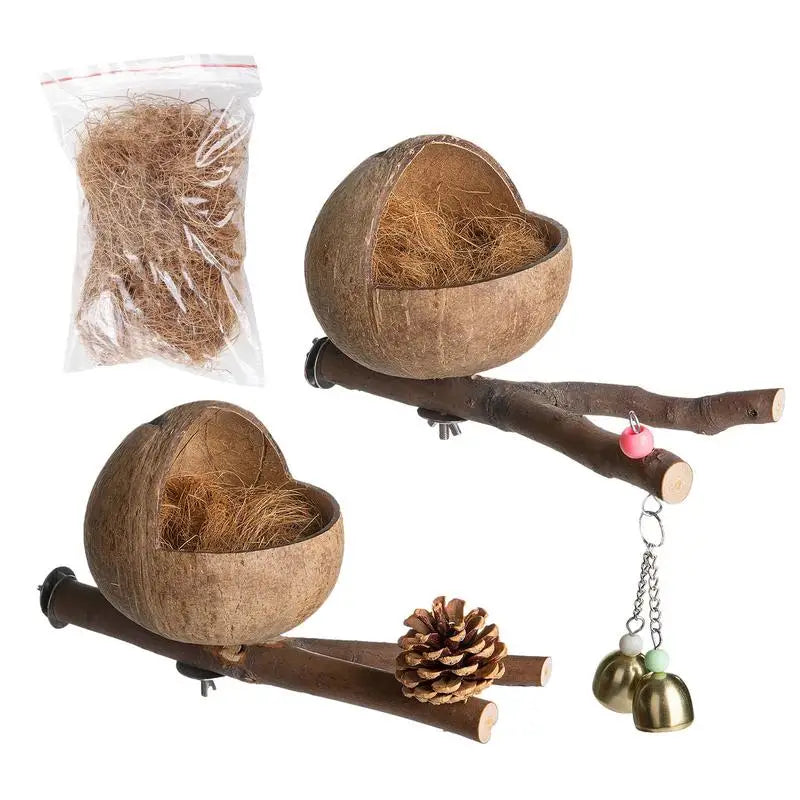 椰子殼鳥巢－鸚鵡與長尾鸚鵡的藏身處，舒適巢箱