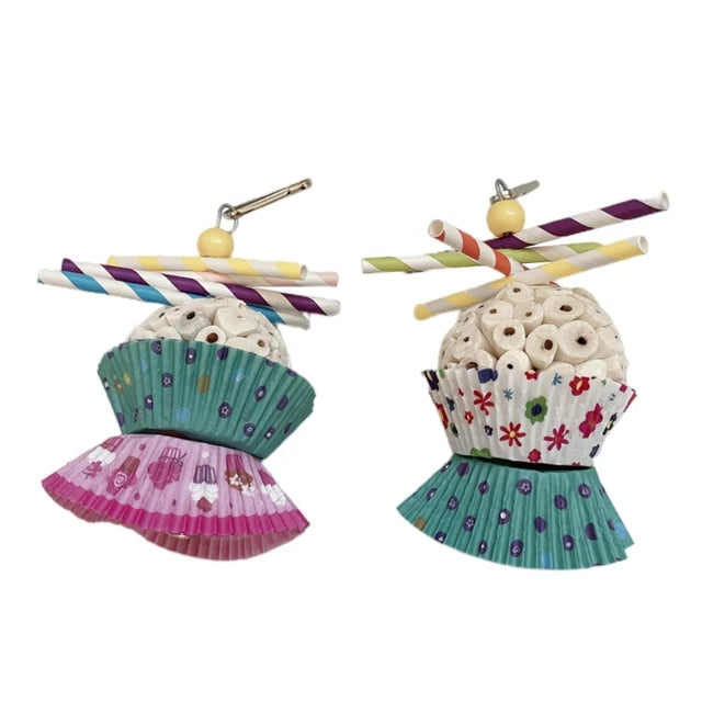 Natural Sola Balls Bird Chewing Toy - Foraging Fun for Cockatiels & Parakeets