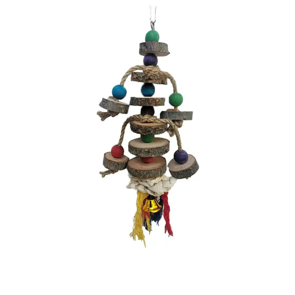 Parrot Chew Toy Blocks - Wooden Beads with Hook for Small to Medium Birds