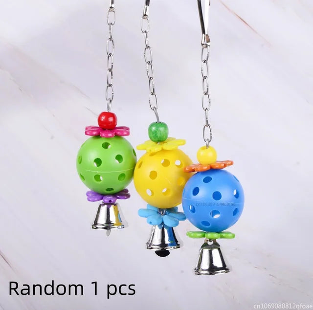 Parrot Swing Toy - Reliable Chewable Bridge with Wooden Beads for Birds