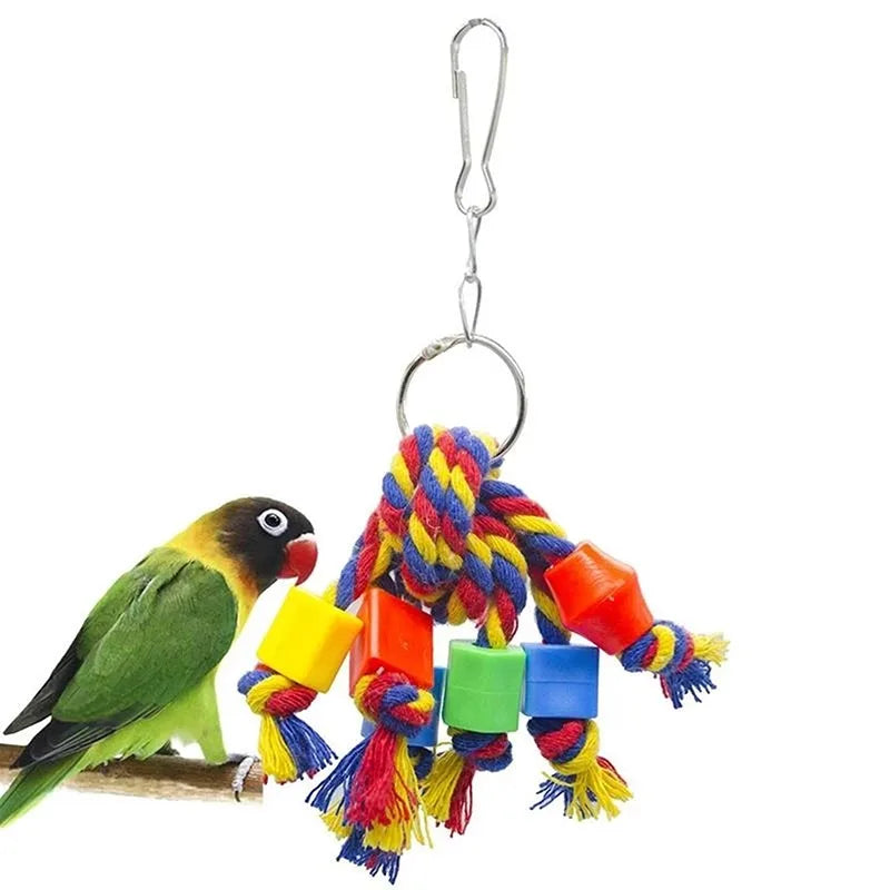 Parrot Chew Toy - Cotton Rope Bite Bridge for Birds Cage Activity