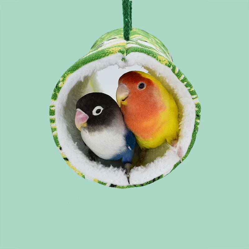 Winter Bird Hammock - Warm Plush Nest Tent, Hideout for Parrot & Small Pet