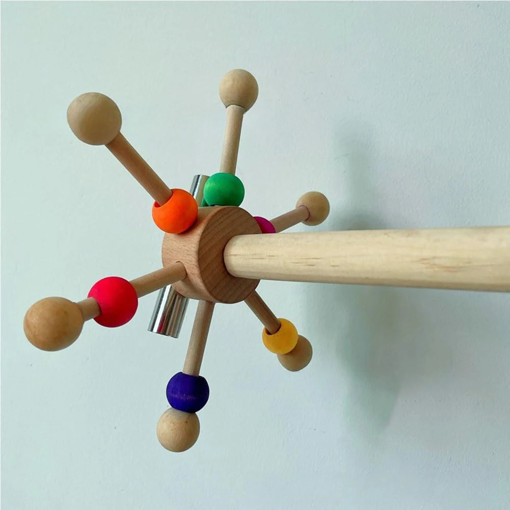 Interactive Bird Stand - Wood Toy with Rotating Balls, Parrot Foraging Toy