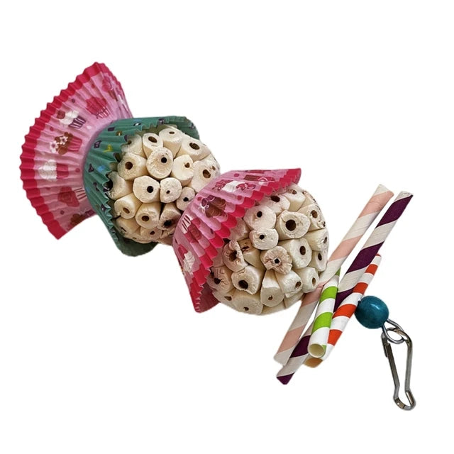 Natural Sola Balls Bird Chewing Toy - Foraging Fun for Cockatiels & Parakeets