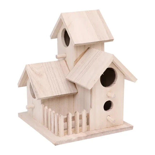 Wooden Bird House - Outdoor Garden Decor, Creative Nesting Box for Birds