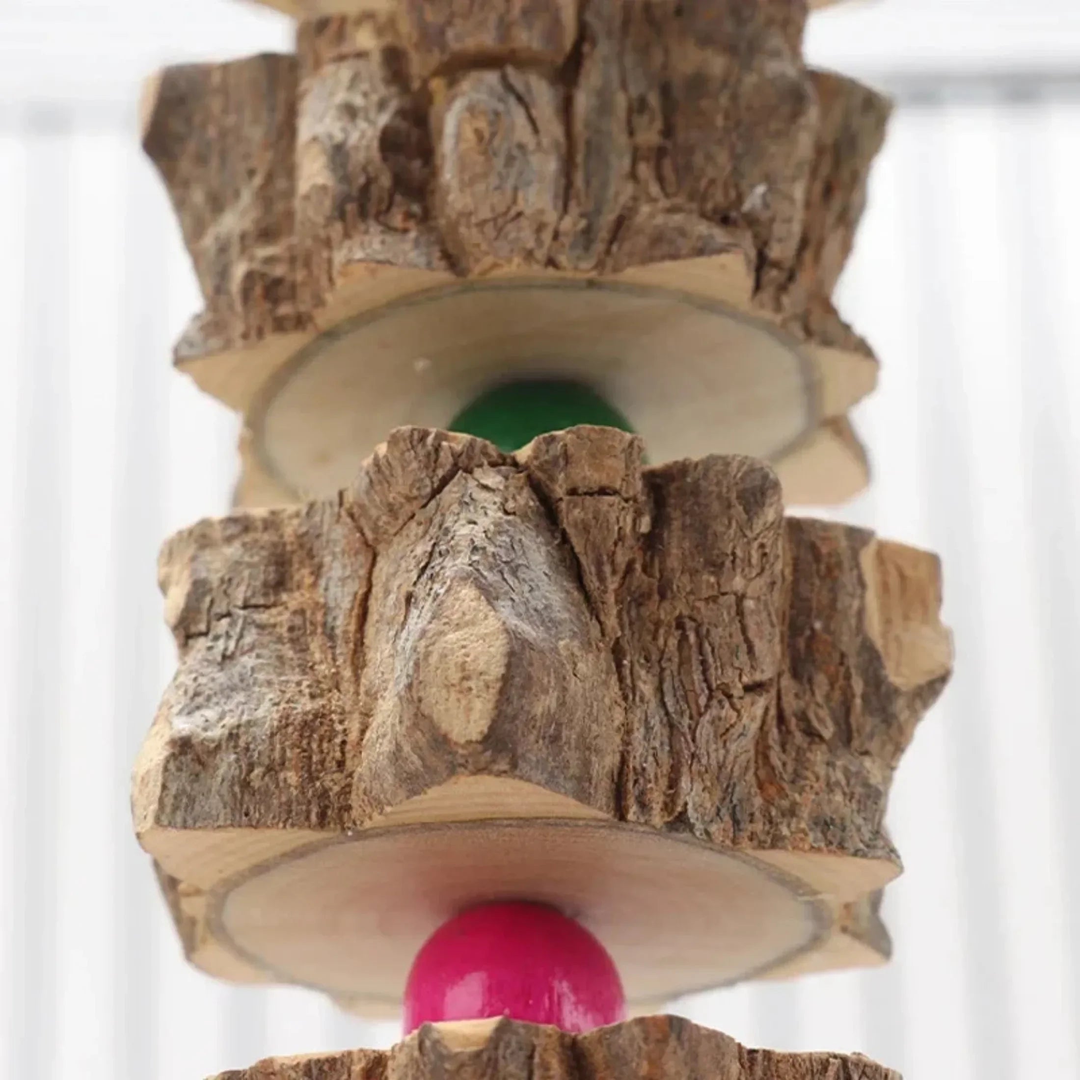 Natural Wooden Bird Cage Toy - Parrot Chew Toy, Hang Style Parakeet Toy, Bird Supplies