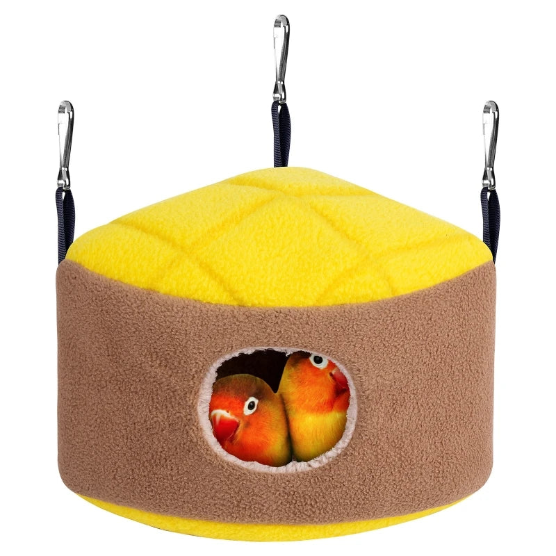 "Warm Bird Nest - Hammock with Plush Hideaway, Small Parrot Cage Accessory