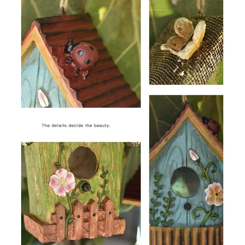 Outdoor Bird Houses - Decorative Courtyard & Garden Wall Hanging