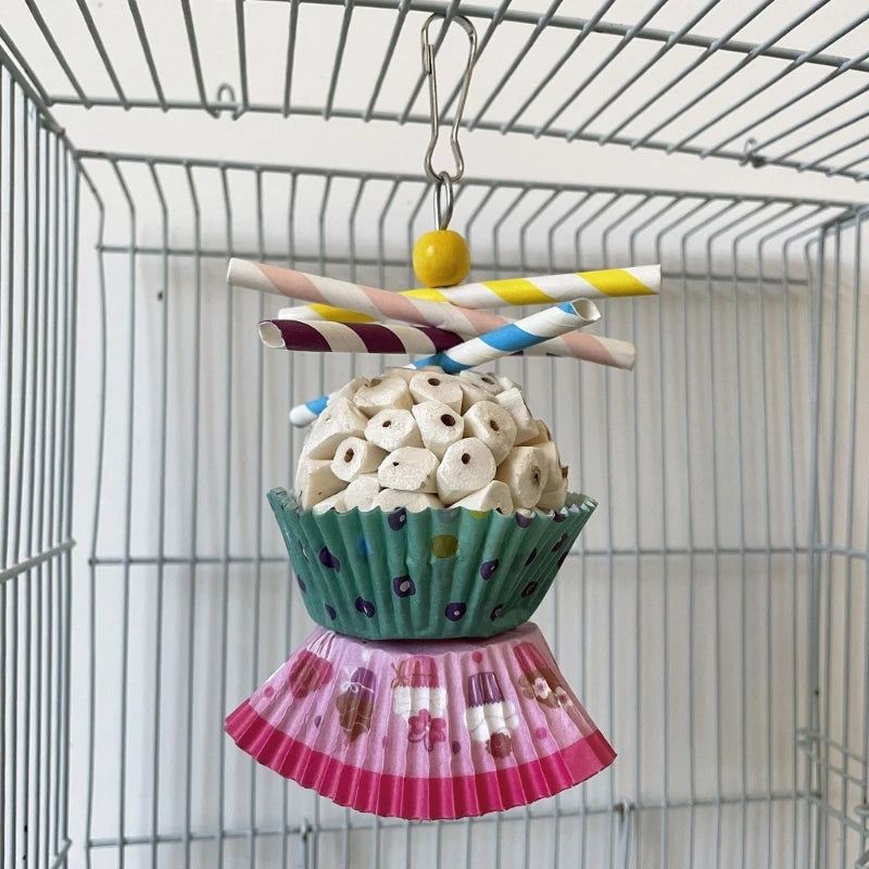 Natural Sola Balls Bird Chewing Toy - Foraging Fun for Cockatiels & Parakeets