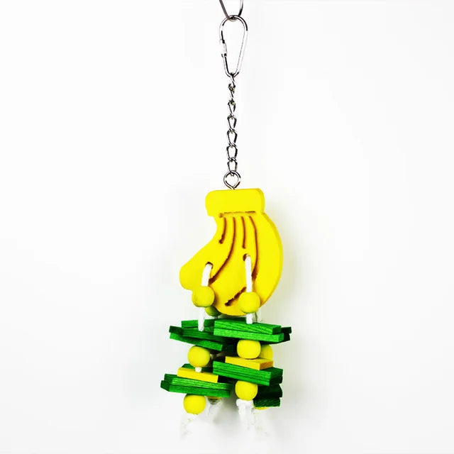 Colorful Wooden Bird Toy - Chewing & Playing Pet Toy for Parrots