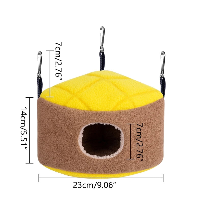 "Warm Bird Nest - Hammock with Plush Hideaway, Small Parrot Cage Accessory