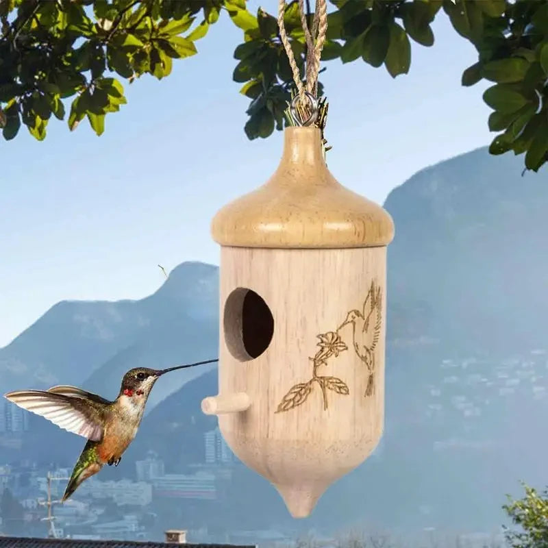 木製蜂鳥屋－戶外花園裝飾與野生鳥類巢穴