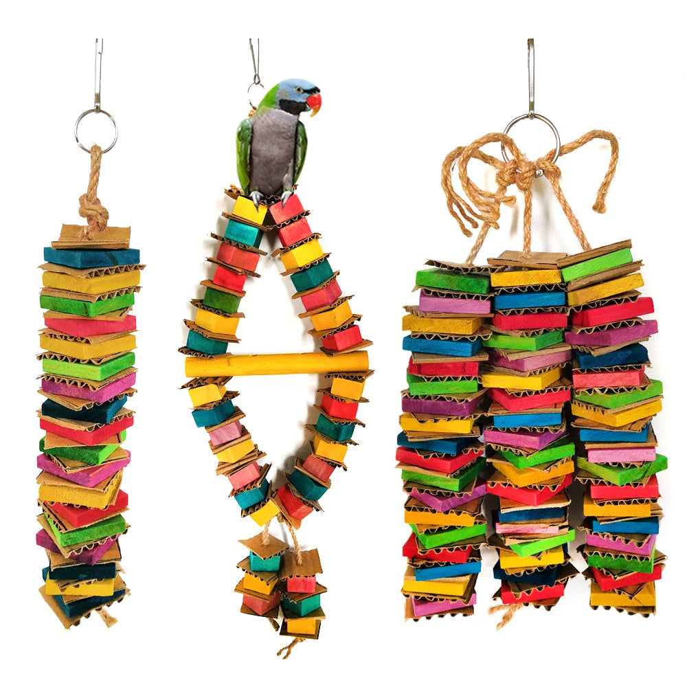 Cardboard Chew Toy for Parrots & Parakeets - Perfect for Large & Small Birds