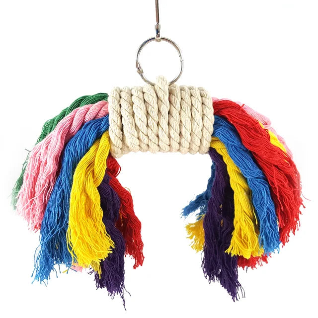 Parrot Chew Toy - Cotton Rope Bite Bridge for Birds Cage Activity
