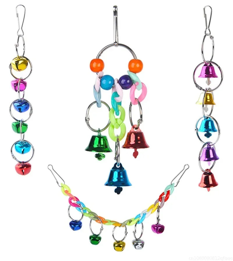 Parrot Swing Toy - Reliable Chewable Bridge with Wooden Beads for Birds