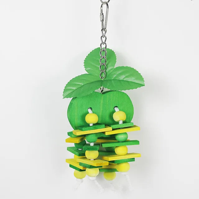 Colorful Wooden Bird Toy - Chewing & Playing Pet Toy for Parrots