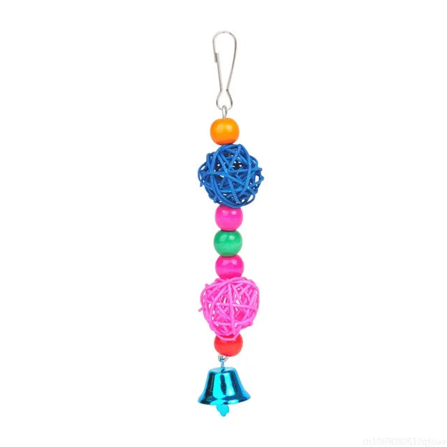 Parrot Swing Toy - Reliable Chewable Bridge with Wooden Beads for Birds