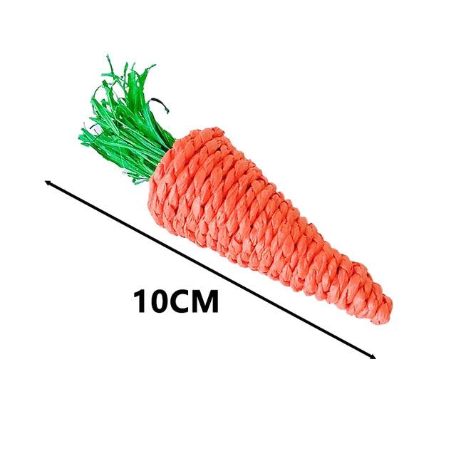 Parrot Chew Toy - Handwoven Carrot Corn Vine Ball for Birds & Small Animals