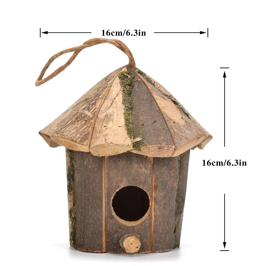 Natural Wooden Bird Nest - Outdoor Home Decor & Hummingbird House