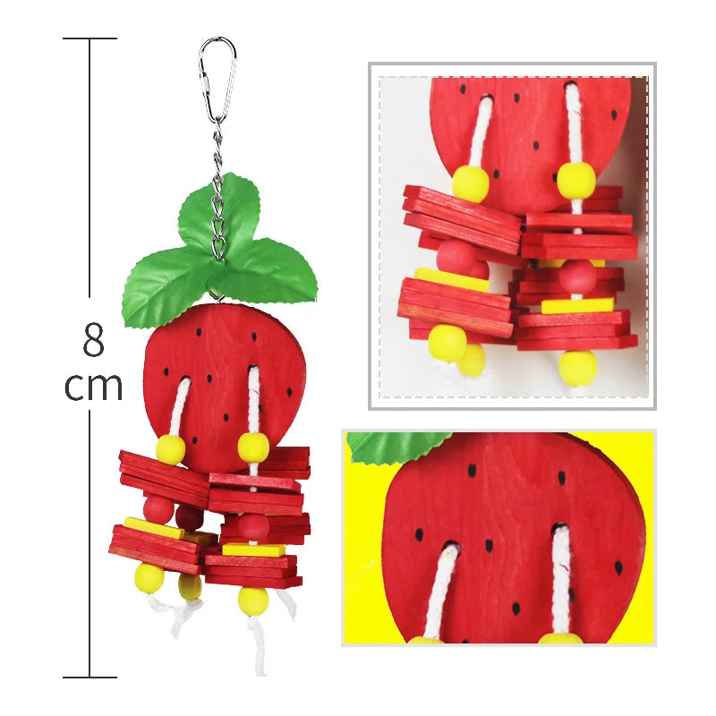 Colorful Wooden Bird Toy - Chewing & Playing Pet Toy for Parrots