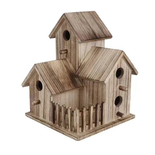 Wooden Bird House - Outdoor Garden Decor, Creative Nesting Box for Birds