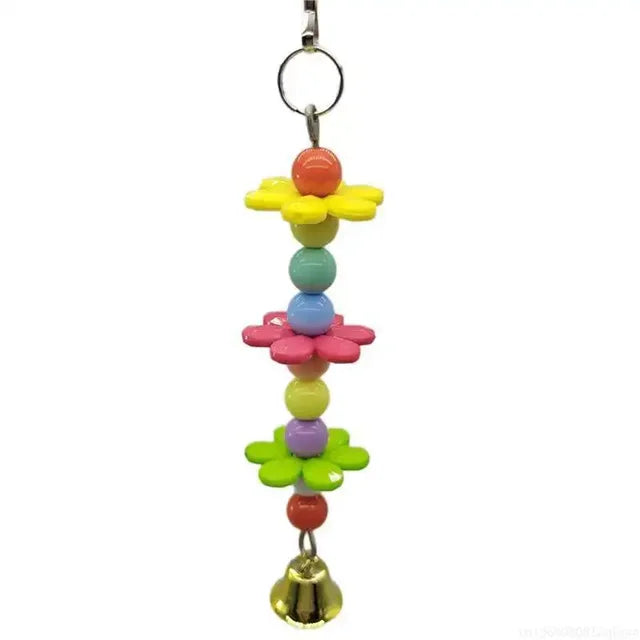 Parrot Swing Toy - Reliable Chewable Bridge with Wooden Beads for Birds