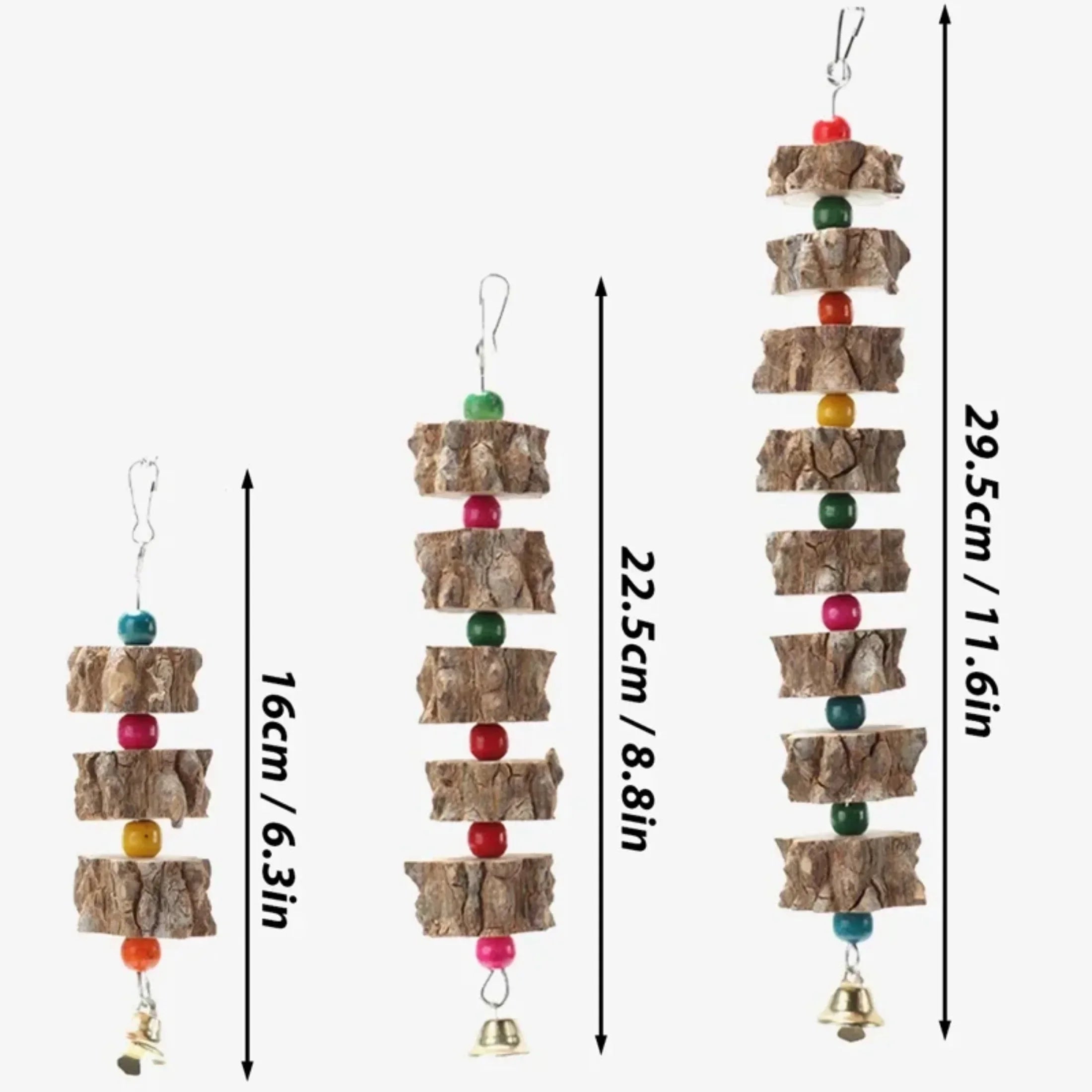 Natural Wooden Bird Cage Toy - Parrot Chew Toy, Hang Style Parakeet Toy, Bird Supplies