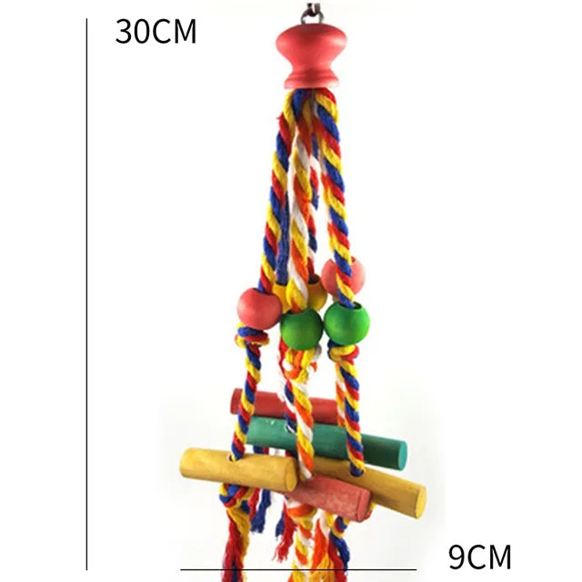 Parrot Chew Toy - Cotton Rope Bite Bridge for Birds Cage Activity