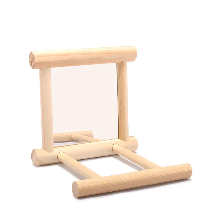 Bird Cage Bird Mirror Toy with Stand - Great for Parrots, Budgies and More