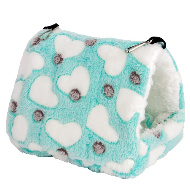 Heart Shaped Plush Bird Nest - Warm Parrot Hammock, Bird Cage Cabin Tent