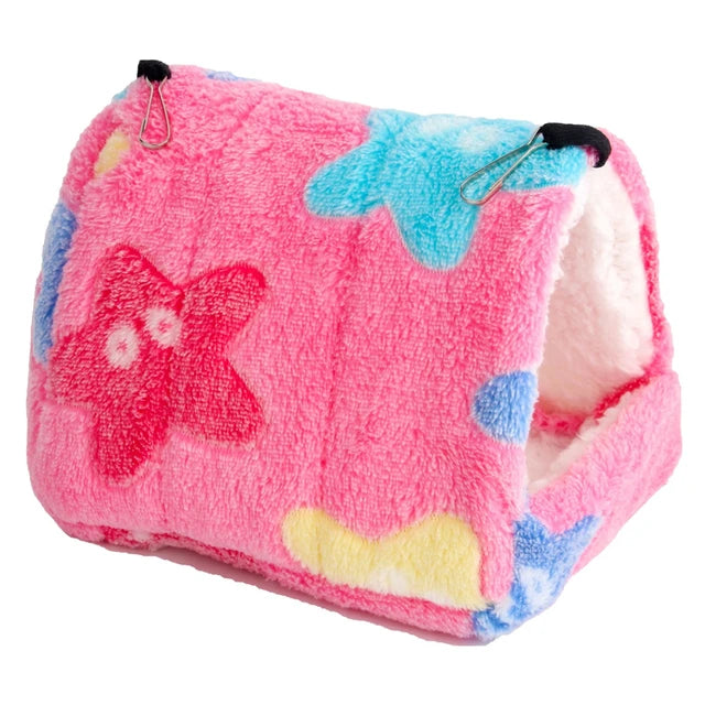 Heart Shaped Plush Bird Nest - Warm Parrot Hammock, Bird Cage Cabin Tent