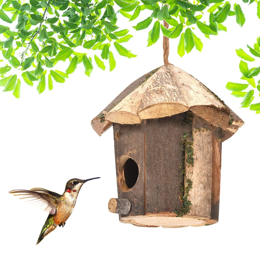 蜂鳥屋－木製懸掛式鳥巢箱，戶外花園裝飾