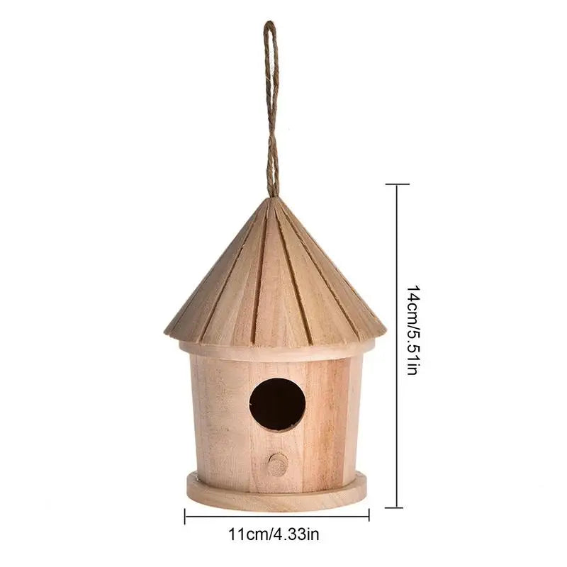 DIY 木製鳥屋餵食器－戶外懸掛式鳥巢，適用於居家與花園裝飾
