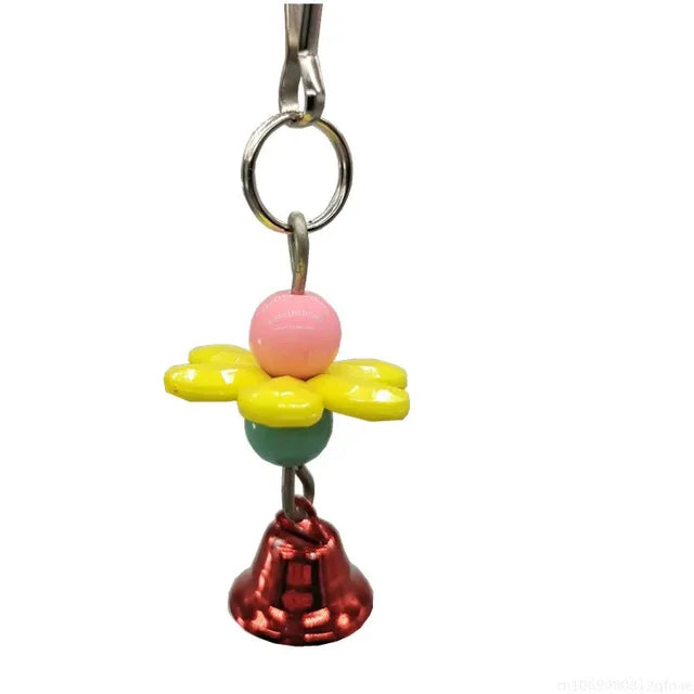 Parrot Swing Toy - Reliable Chewable Bridge with Wooden Beads for Birds