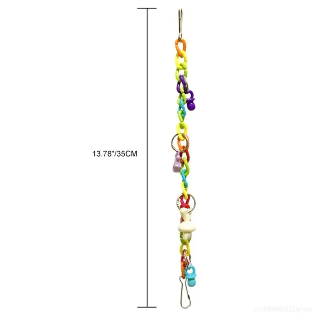 Parrot Swing Toy - Reliable Chewable Bridge with Wooden Beads for Birds