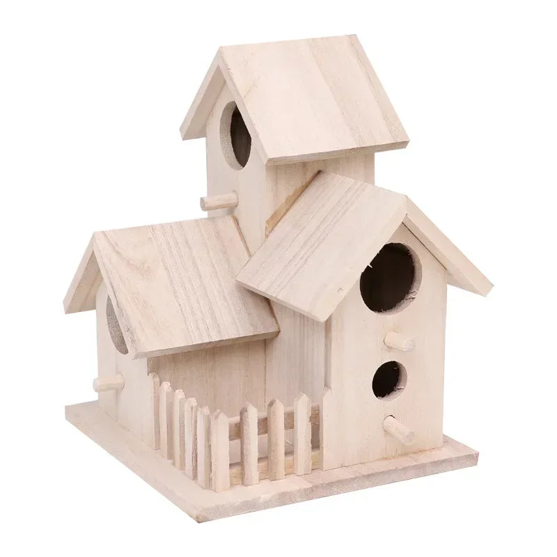 Wooden Bird House - Outdoor Garden Decor, Creative Nesting Box for Birds