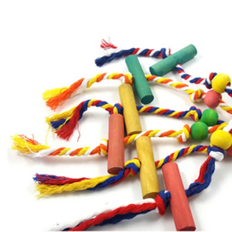 Parrot Chew Toy - Cotton Rope Bite Bridge for Birds Cage Activity