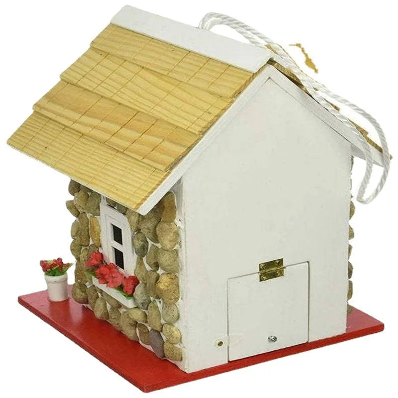 Resin Stone Hummingbird Bird House - New Outdoor Garden Pendant Decor